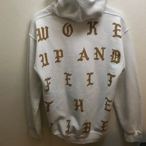 WOKE UP AND FELT THE VIBE WHITE HOODIE